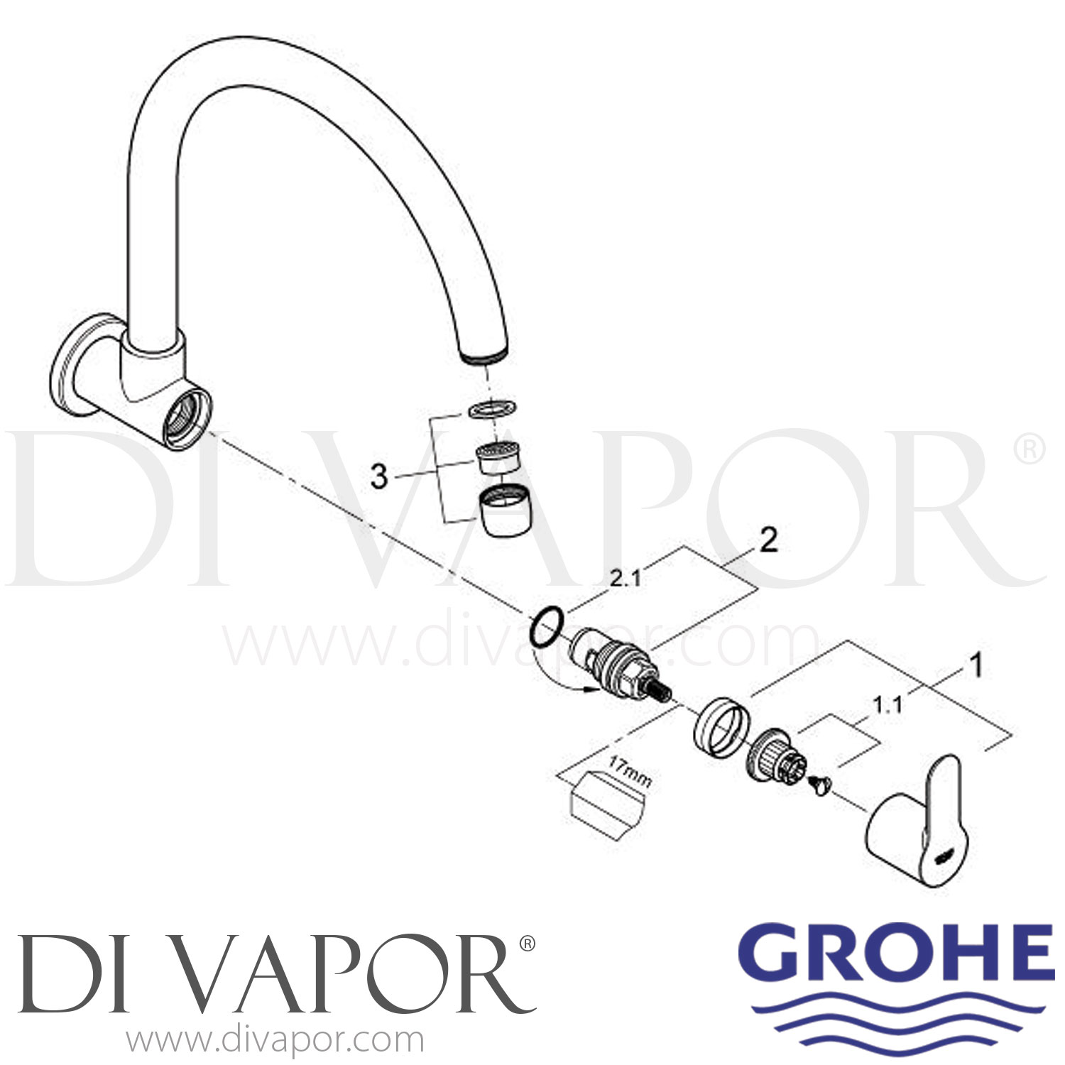 Grohe 31228000 BauEdge Kitchen Tap Spare Parts