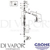 Grohe 31238002 Mixer Spare Tech Diagram