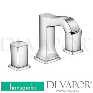 Hansgrohe 31304000 Metropol Classic 3-Hole Basin Mixer 110 with Zero Handles and Pop-Up Waste Set 10/16 - 12/20 Spare Parts