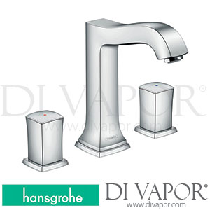 Hansgrohe 31305000 Metropol Classic 3-Hole Basin Mixer 160 with Zero Handles and Pop-Up Waste Set 10/16 - 12/20 Spare Parts