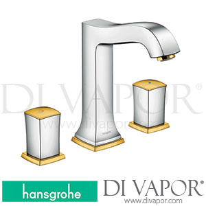 Hansgrohe 31305090 Metropol Classic 3-Hole Basin Mixer 160 with Zero Handles and Pop-Up Waste Set 10/16 - 12/20 Spare Parts