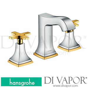Hansgrohe 31306090 Metropol Classic 3-Hole Basin Mixer 110 with Cross Handles and Pop-Up Waste Set 10/16 - 06/22 Spare Parts