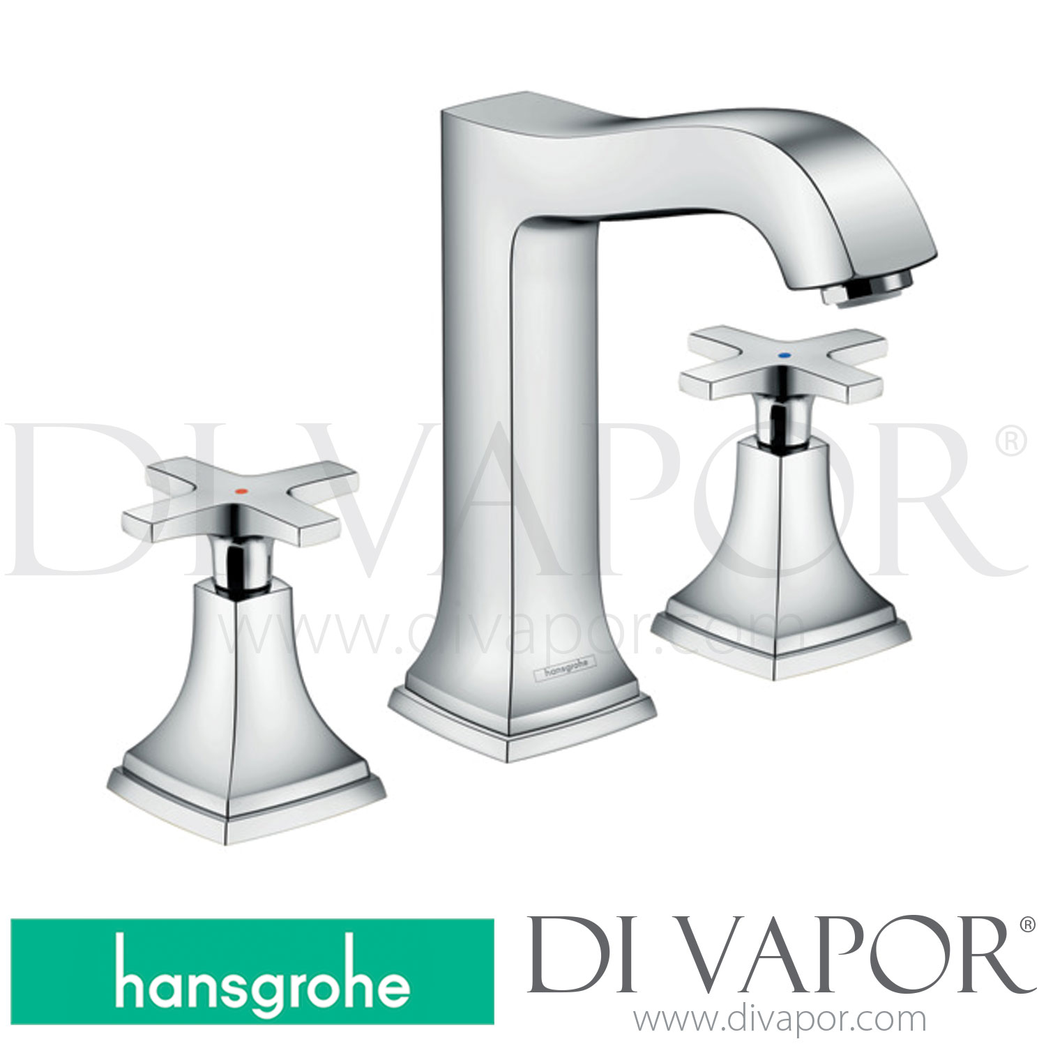 Hansgrohe 31307000 Metropol Classic 3Hole Basin Mixer 160 with Cross