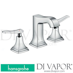 Hansgrohe 31330000 Metropol Classic 3-Hole Basin Mixer 110 with Lever Handles and Pop-Up Waste Set 10/16 - 06/22 Spare Parts