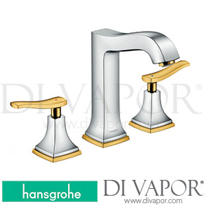Hansgrohe 31331090 Metropol Classic 3-Hole Basin Mixer 160 with Lever Handles and Pop-Up Waste Set 10/16 - 06/22 Spare Parts