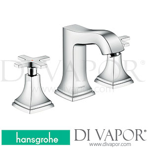 Hansgrohe 31352009 Metropol Classic 3-Hole Basin Mixer 110 with Cross Handles and Pop-Up Waste Set 2 Ticks >04/20 Spare Parts