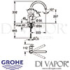 Grohe Bauloop Single-Lever Kitchen Sink Mixer Tap Dimensions