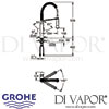 Grohe K7 Single-Lever Sink Mixer Dimensions