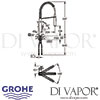 Grohe Eurocube Single-Lever Kitchen Sink Mixer Tap Dimensions