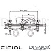 Cifial 31405ED Edwardian 3 Hole Deck Bath Mixer Dimensions