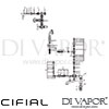 Cifial 31407ED Edwardian 4H Deck Bath Mixer Dimensions
