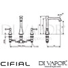 Cifial L Spout Bath Mixer 3F Dimensions