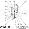 Cifial 31430HC Hexa 3 Hole Deck Bath Mixer Tap Dimension