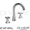 Cifial 31430HC Hexa 3 Hole Deck Bath Mixer Tap Spare Parts