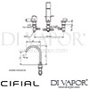 Cifial 31430M3 M3 Bath Mixer 3F Dimensions