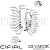 Cifial 31430TB Techno 300 3 Hole Deck Bath Mixer Tap Dimension