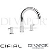 Cifial 31430TB Techno 300 3 Hole Deck Bath Mixer Tap Spare Parts