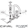Cifial Texa 3 Hole Deck Bath Mixer Tap Dimension