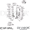 Cifial 31431TB Techno X300 3 Hole Deck Bath Mixer Tap Dimension