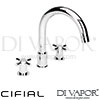 Cifial 31431TB Techno X300 3 Hole Deck Bath Mixer Tap Spare Parts