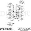 Cifial 31433TB Techno X300 3 Hole Deck Bath Mixer Tap on Plate Dimension