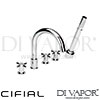 Cifial 31441TB Techno X300 5 Hole Bath Set Spare Parts