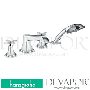 Hansgrohe 31449000 Metropol Classic 4-Hole Rim Mounted Bath Mixer with Cross Handles 10/16 - 06/22 Spare Parts