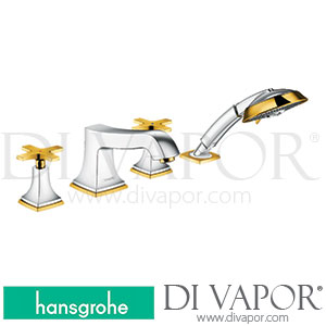 Hansgrohe 31449090 Metropol Classic 4-Hole Rim Mounted Bath Mixer with Cross Handles 10/17 - 06/22 Spare Parts