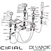 Cifial 31451TSQ Quadrado 5 Hole Thermostatic Bath Set Dimension