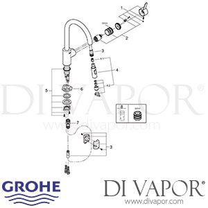 Grohe 31480001 Eurosmart Cosmopolitan Single-Lever Kitchen Sink Mixer Tap Spare Parts