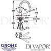 Grohe Eurosmart Cosmopolitan Single-Lever Sink Mixer Dimensions