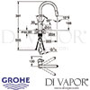 Grohe Eurosmart Cosmopolitan Single-Lever Sink Mixer Dimensions