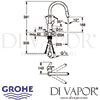Grohe Eurostyle Cosmopolitan Single-Lever Sink Mixer Tap Dimensions