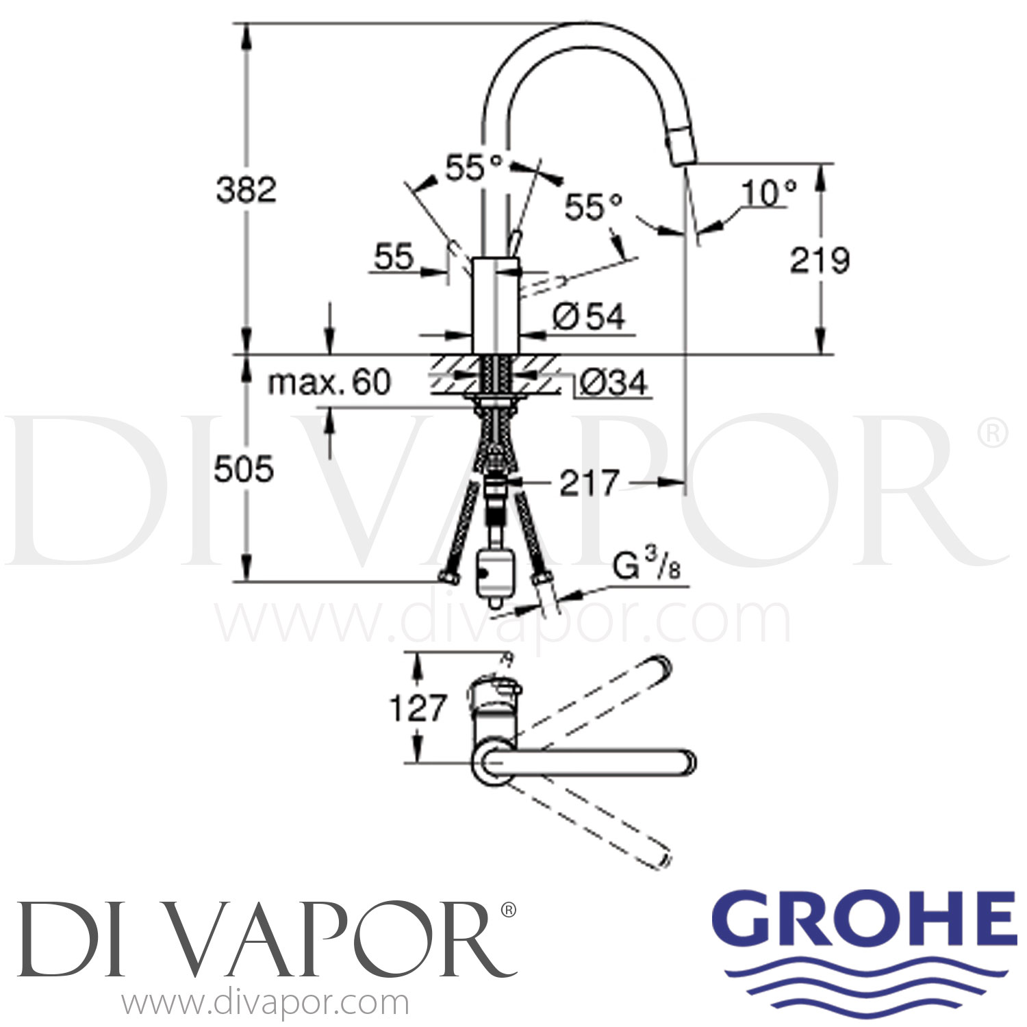 Grohe 31483DC1 Concetto SingleLever Kitchen Tap Spare Parts