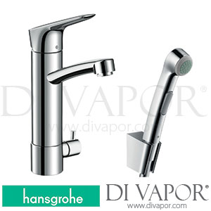 Hansgrohe 31515000 Logis Single Lever Basin Mixer With Device Shut-Off Valve With Bidette Hand Shower And Shower Hose 160 Cm Spare Parts 04/12 - 09/15