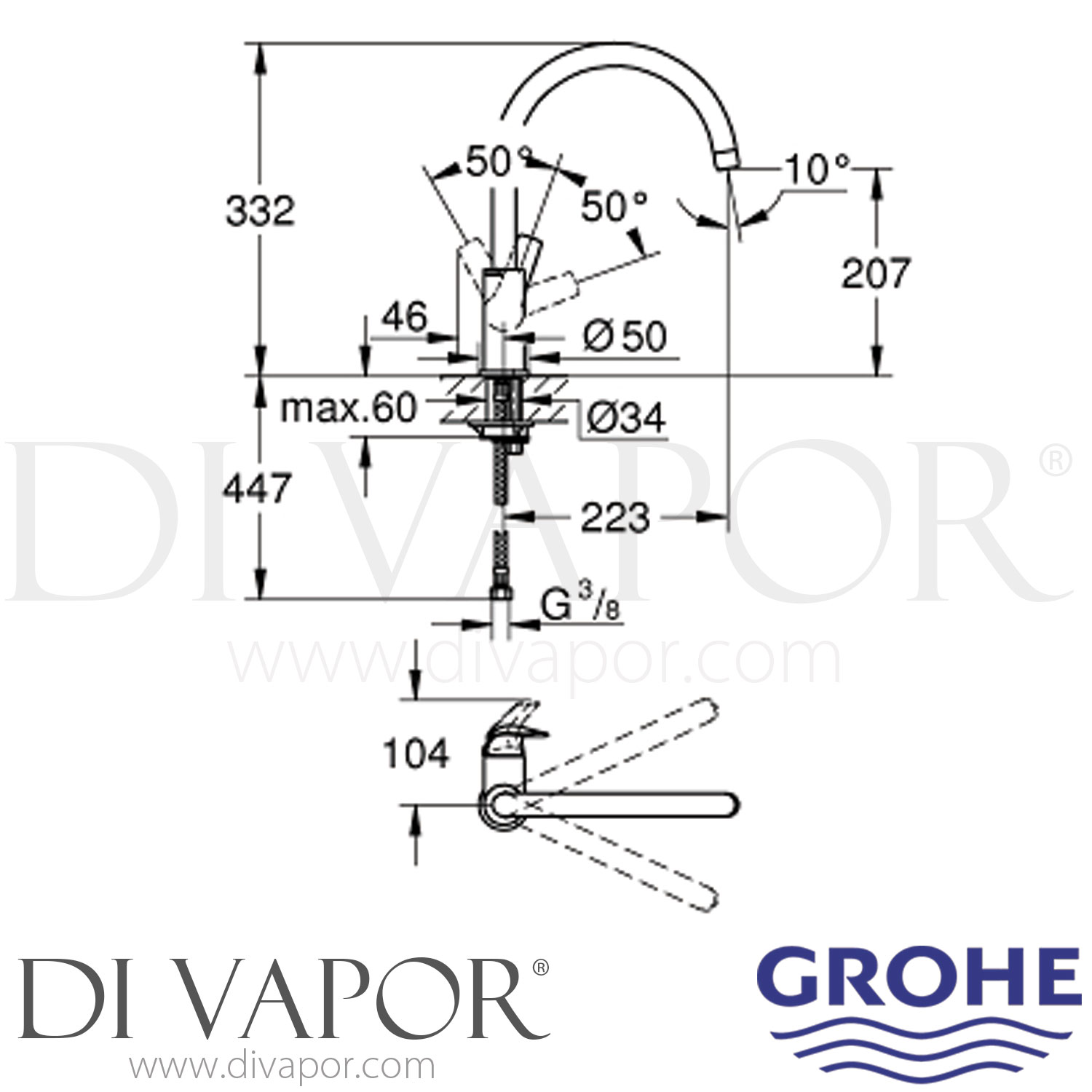 Grohe 31554000 Start Curve SingleLever Sink Mixer Tap Spare Parts