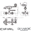 Cifial Edwardian Exposed Wall Shower Mixer Hand Shower 2F H C Dimensions