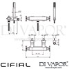 Cifial TX300 Exposed Wall Shower Mixer Hand Shower 2F Dimensions
