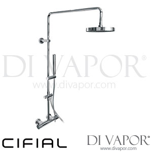 Cifial 31636TH-625 Techno 465 Thermostatic Exposed Wall Shower with Fixed and Manual Shower Spare Parts
