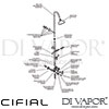 Cifial Edwardian Exposed Shower Mixer Fixed Manual Shower 2F H C Dimension