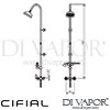 Cifial Edwardian Exposed Shower Mixer Fixed Manual Shower 2F H C Dimensions