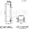 Cifial 31700EDF Edwardian 2 Hole Floor Standing Bath Filler Dimensions