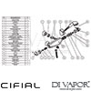Cifial 31700SY Techno 65 Exposed Thermostatic Bath Shower Mixer Dimension