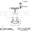 Cifial 31700SY Techno 65 Exposed Thermostatic Bath Shower Mixer Dimensions