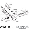 Cifial 31700VV Viva Therm Bath Shower Mixer Dimension
