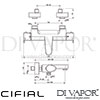 Cifial 31700VV Viva Therm Bath Shower Mixer Dimensions