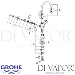 Grohe 31703 Arabesk Sink Mixer (1/2 Inch) Spare Parts