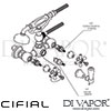 Cifial Edwardian Exposed Wall Bath Shower Mixer Hand Shower 2F H C Dimension
