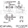 Cifial Edwardian Exposed Wall Bath Shower Mixer Hand Shower 2F H C Dimensions