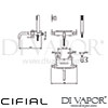 Cifial 31708TB Techno X300 2 Hole Wall Bath Shower Mixer Dimensions